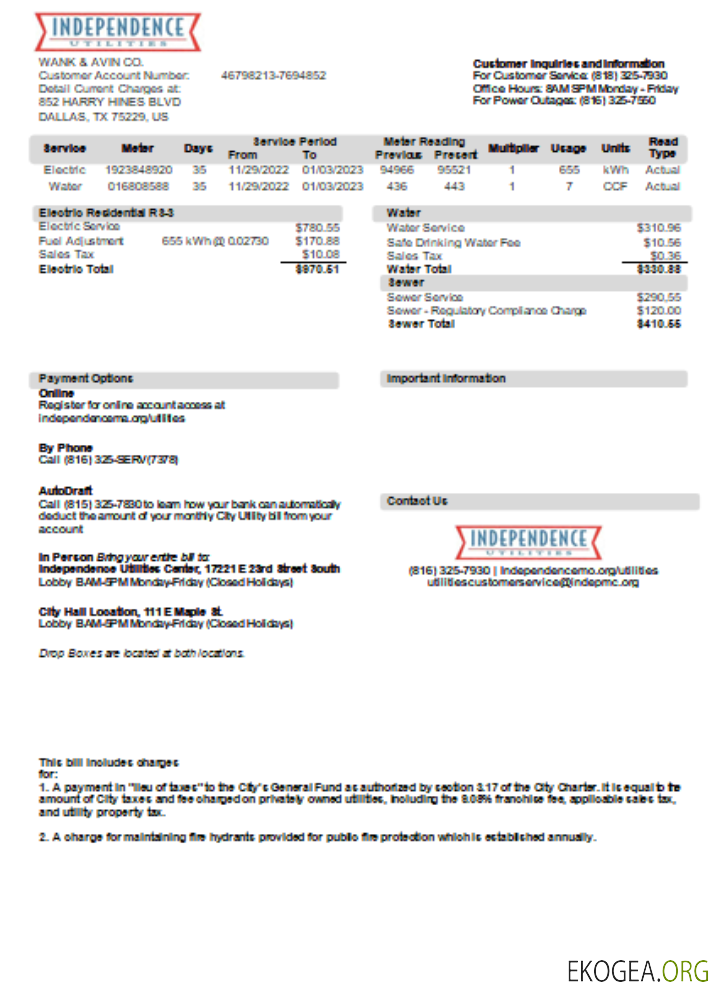 Projet de loi sur les services publics de la ville d'Independence, Missouri, SCR